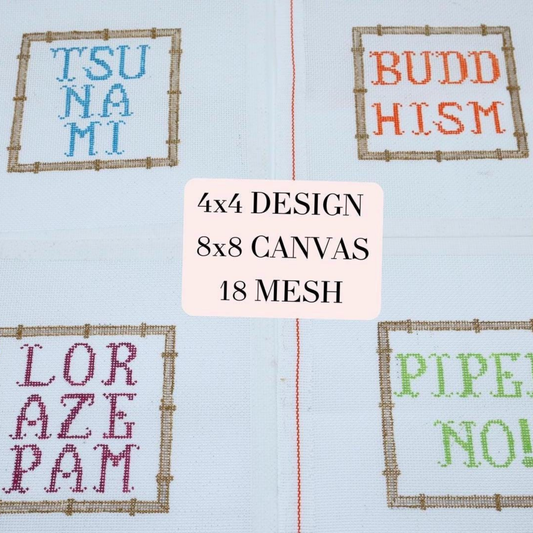 White Lotus Sayings Set of 4